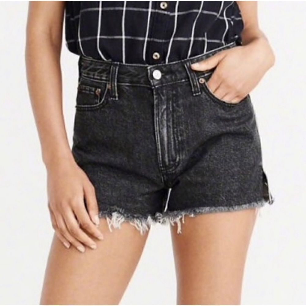 Abercrombie & Fitch Annie High Rise Shorts with Black & White Racer Stripes, 24 - Picture 2 of 16